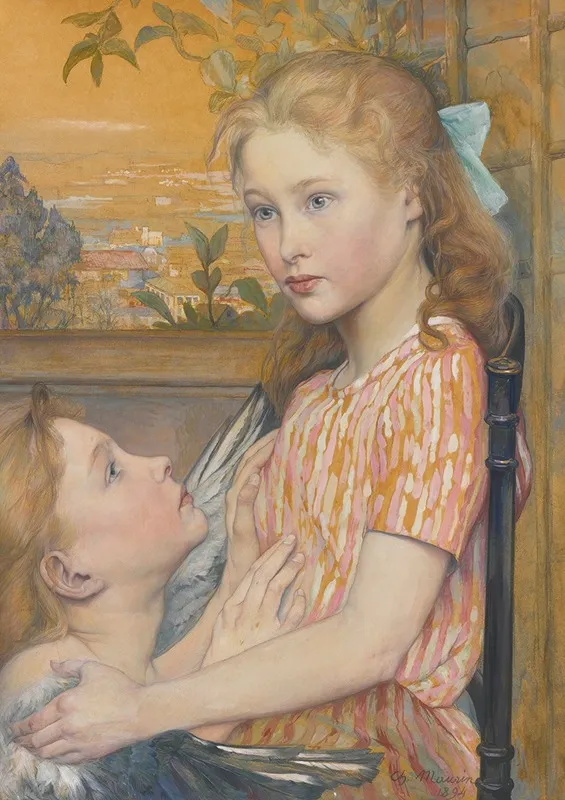 Her Guardian Angel Wall Art by Charles Maurin - High-Resolution Digital Print