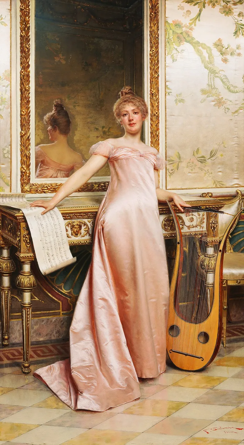 Her Music Lesson Wall Art by Frédéric Soulacroix - High-Resolution Digital Print