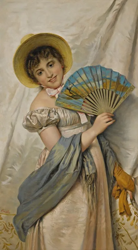 Her New Fan Wall Art by Giovanni Costa - High-Resolution Digital Print
