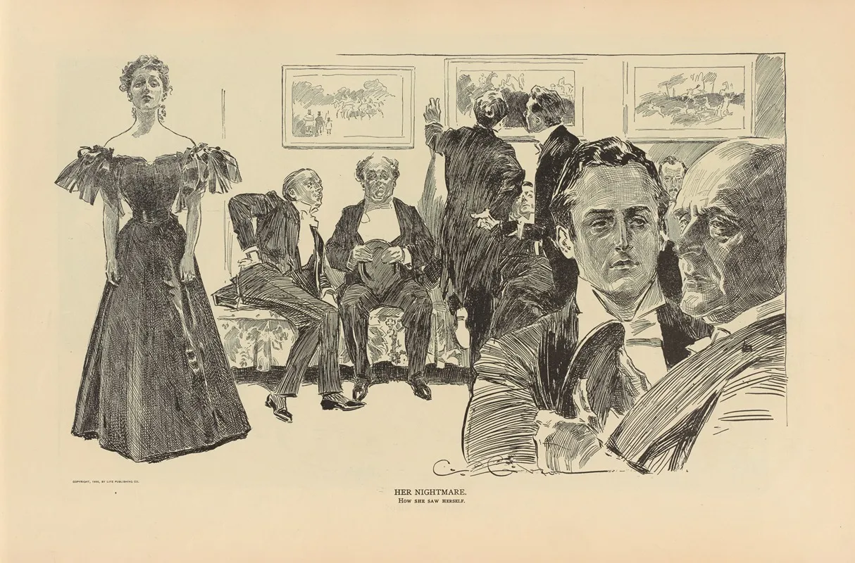 Her Nightmare 2 Wall Art by Charles Dana Gibson - High-Resolution Digital Print