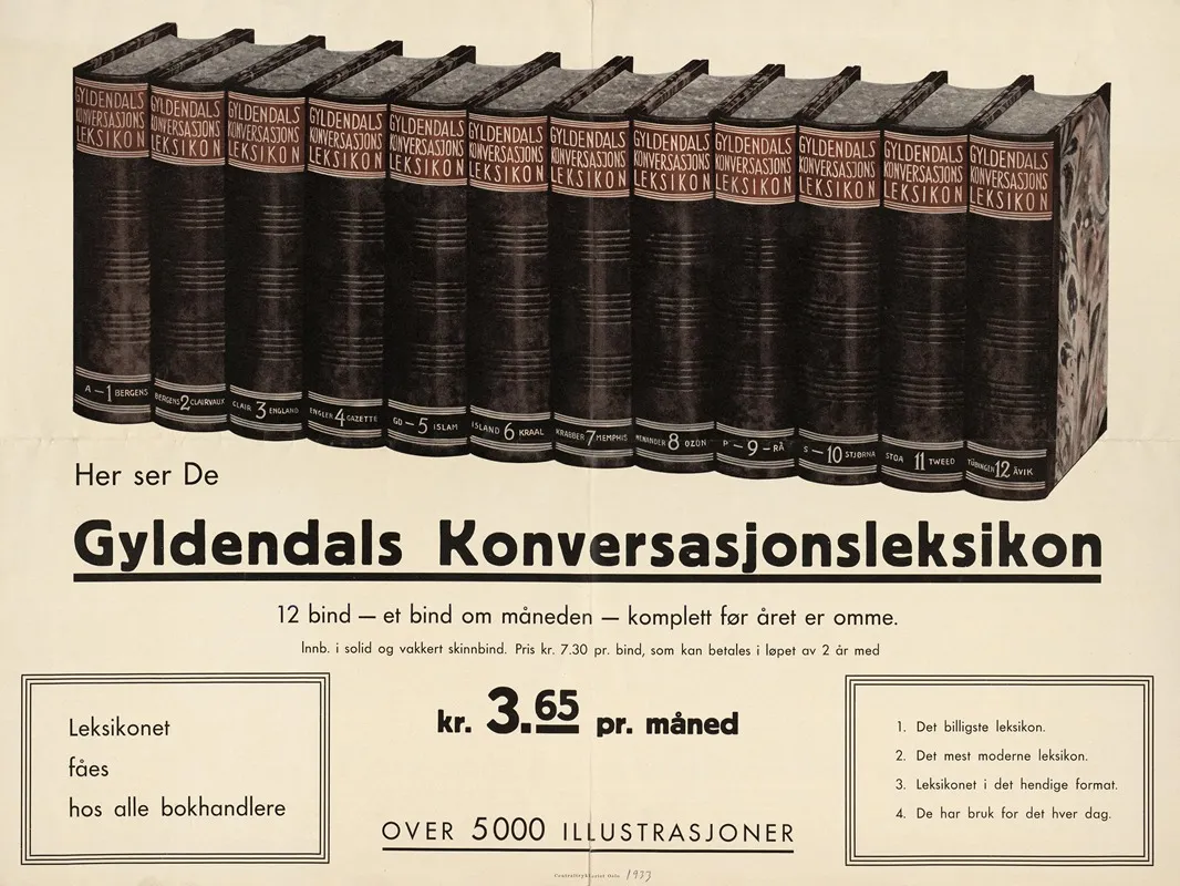 Her Ser De Gyldendals Konversasjonsleksikon Wall Art by Centraltrykkeriet Oslo - High-Resolution Digital Print