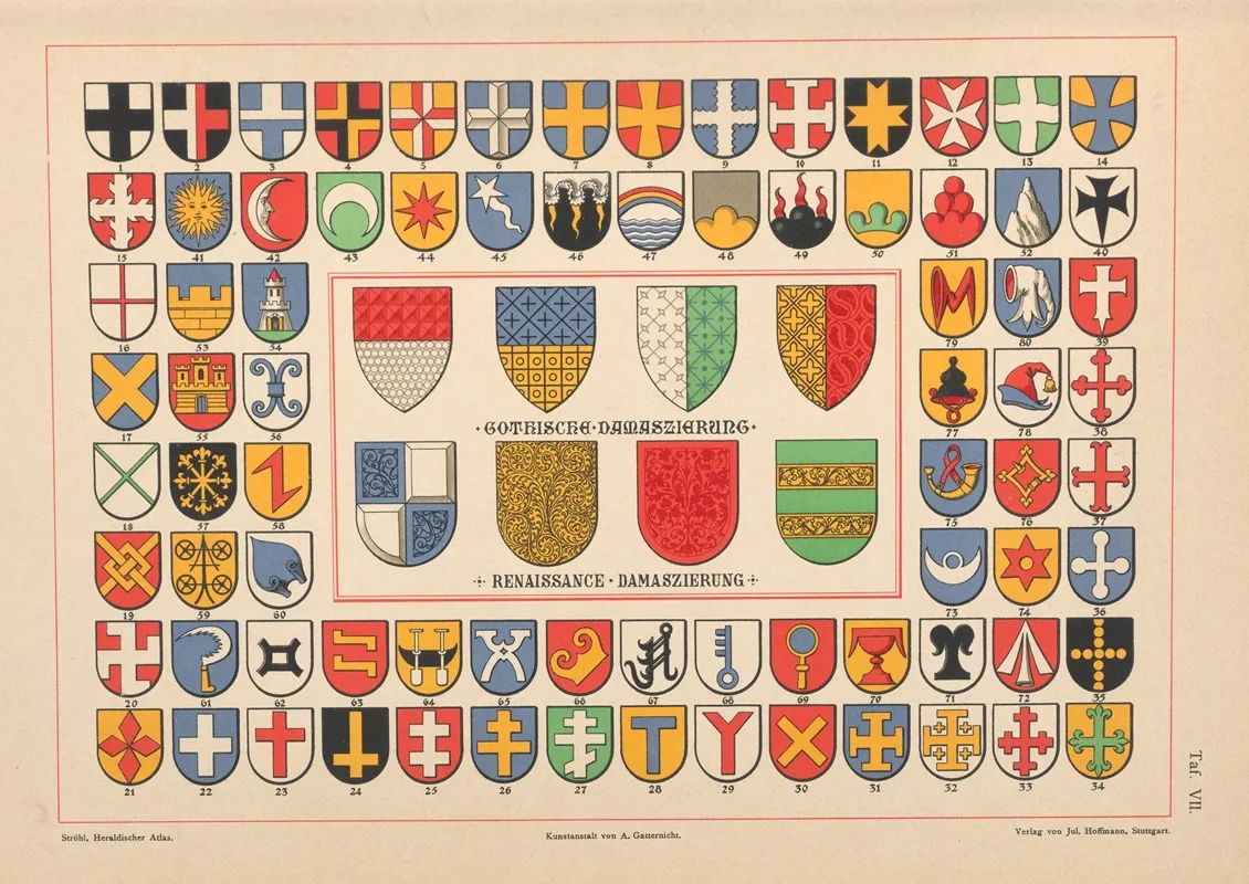 Heraldischer Atlas Pl 07 Wall Art by Hugo Gerhard Ströhl - High-Resolution Digital Print
