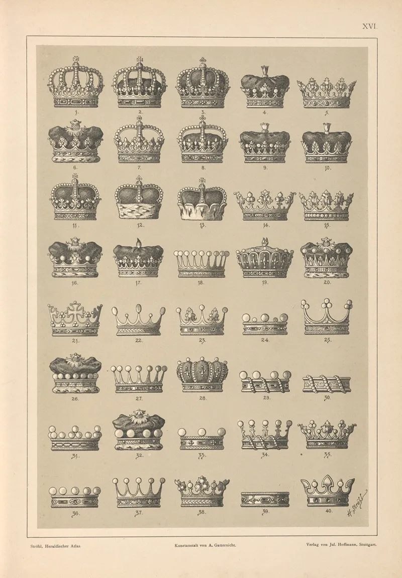 Heraldischer Atlas Pl 12 Wall Art by Hugo Gerhard Ströhl - High-Resolution Digital Print