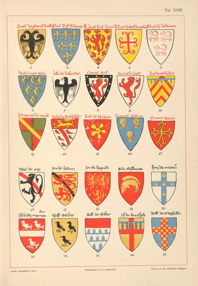 Heraldischer Atlas Pl 14 Wall Art by Hugo Gerhard Ströhl - High-Resolution Digital Print