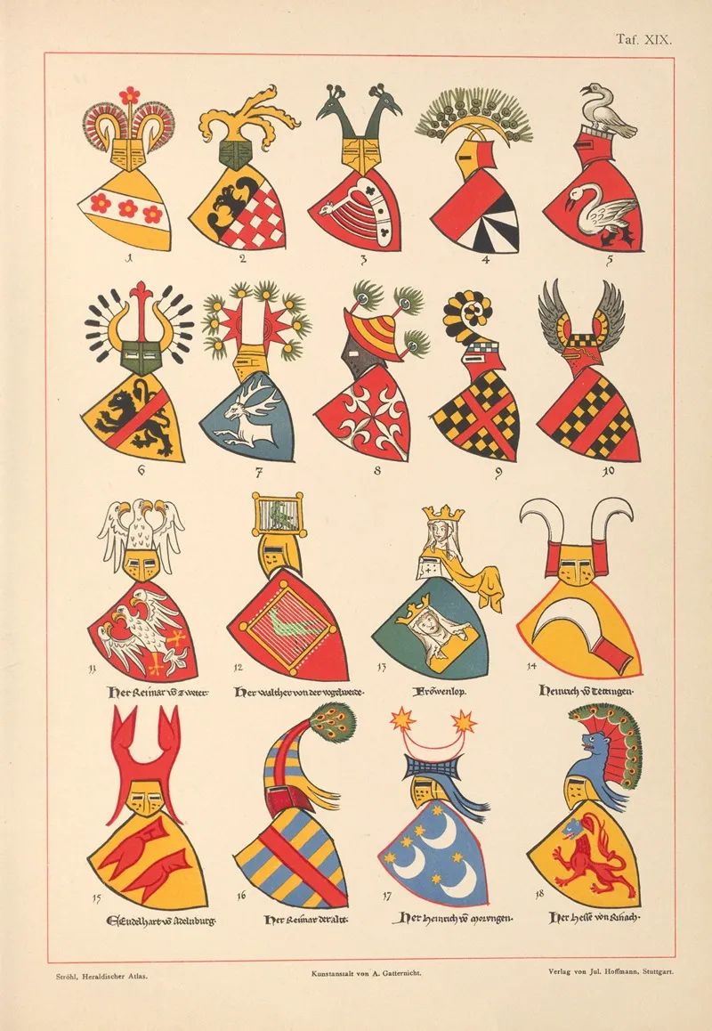 Heraldischer Atlas Pl 15 Wall Art by Hugo Gerhard Ströhl - High-Resolution Digital Print
