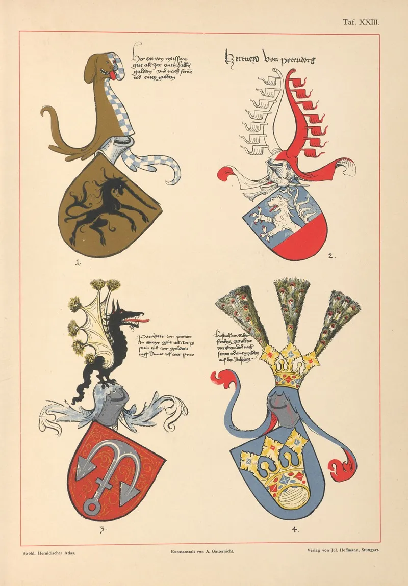 Heraldischer Atlas Pl 19 Wall Art by Hugo Gerhard Ströhl - High-Resolution Digital Print