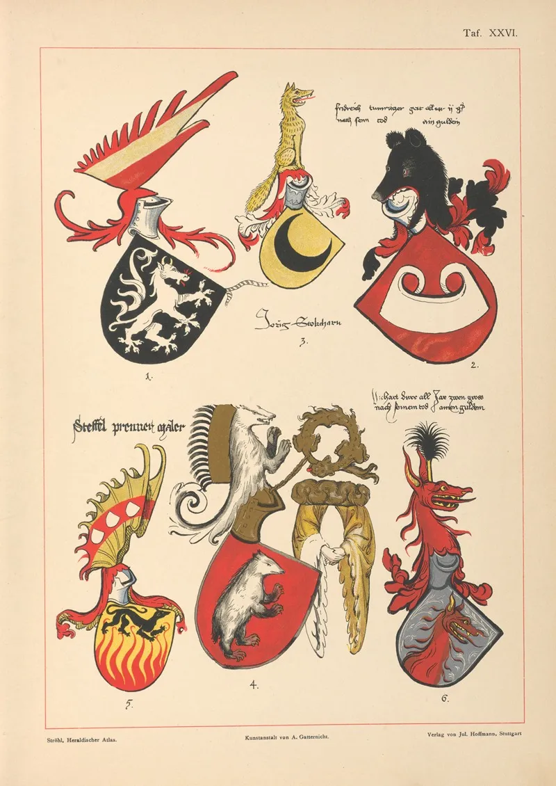 Heraldischer Atlas Pl 22 Wall Art by Hugo Gerhard Ströhl - High-Resolution Digital Print