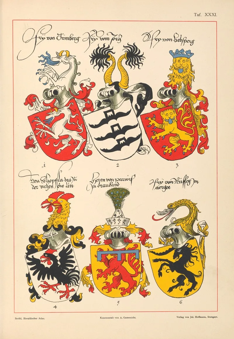 Heraldischer Atlas Pl 27 Wall Art by Hugo Gerhard Ströhl - High-Resolution Digital Print