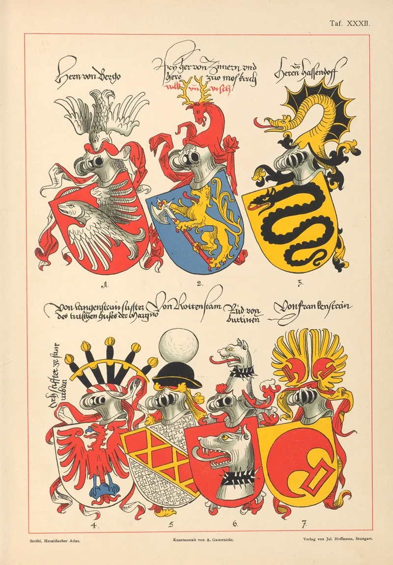 Heraldischer Atlas Pl 28 Wall Art by Hugo Gerhard Ströhl - High-Resolution Digital Print