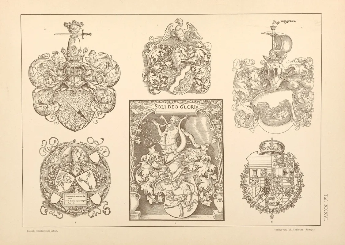 Heraldischer Atlas Pl 32 Wall Art by Hugo Gerhard Ströhl - High-Resolution Digital Print