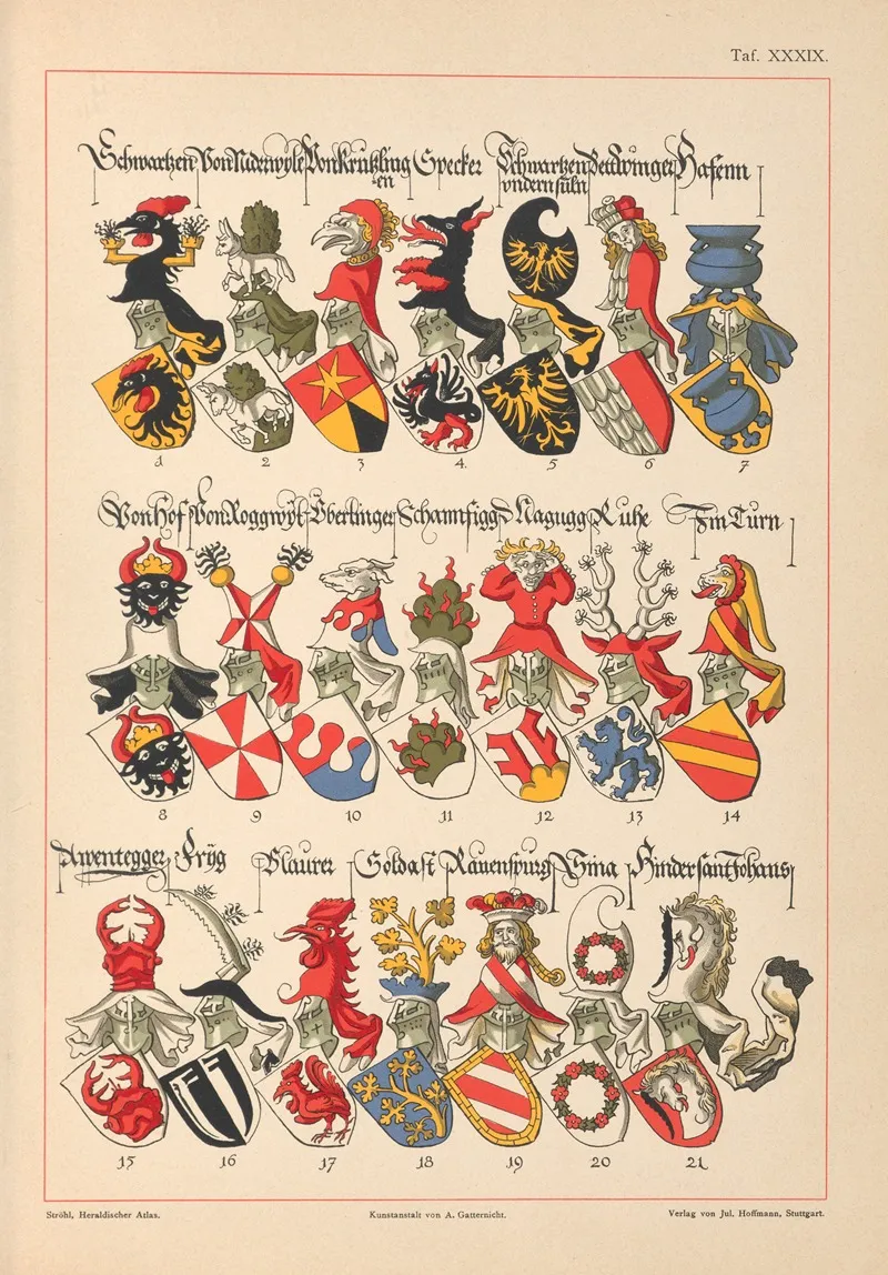 Heraldischer Atlas Pl 35 Wall Art by Hugo Gerhard Ströhl - High-Resolution Digital Print