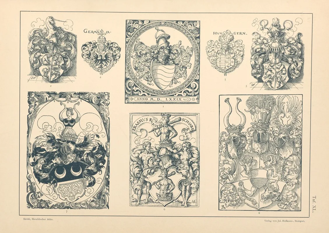 Heraldischer Atlas Pl 36 Wall Art by Hugo Gerhard Ströhl - High-Resolution Digital Print