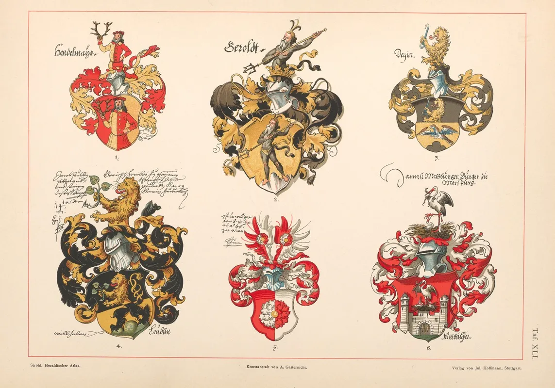 Heraldischer Atlas Pl 37 Wall Art by Hugo Gerhard Ströhl - High-Resolution Digital Print