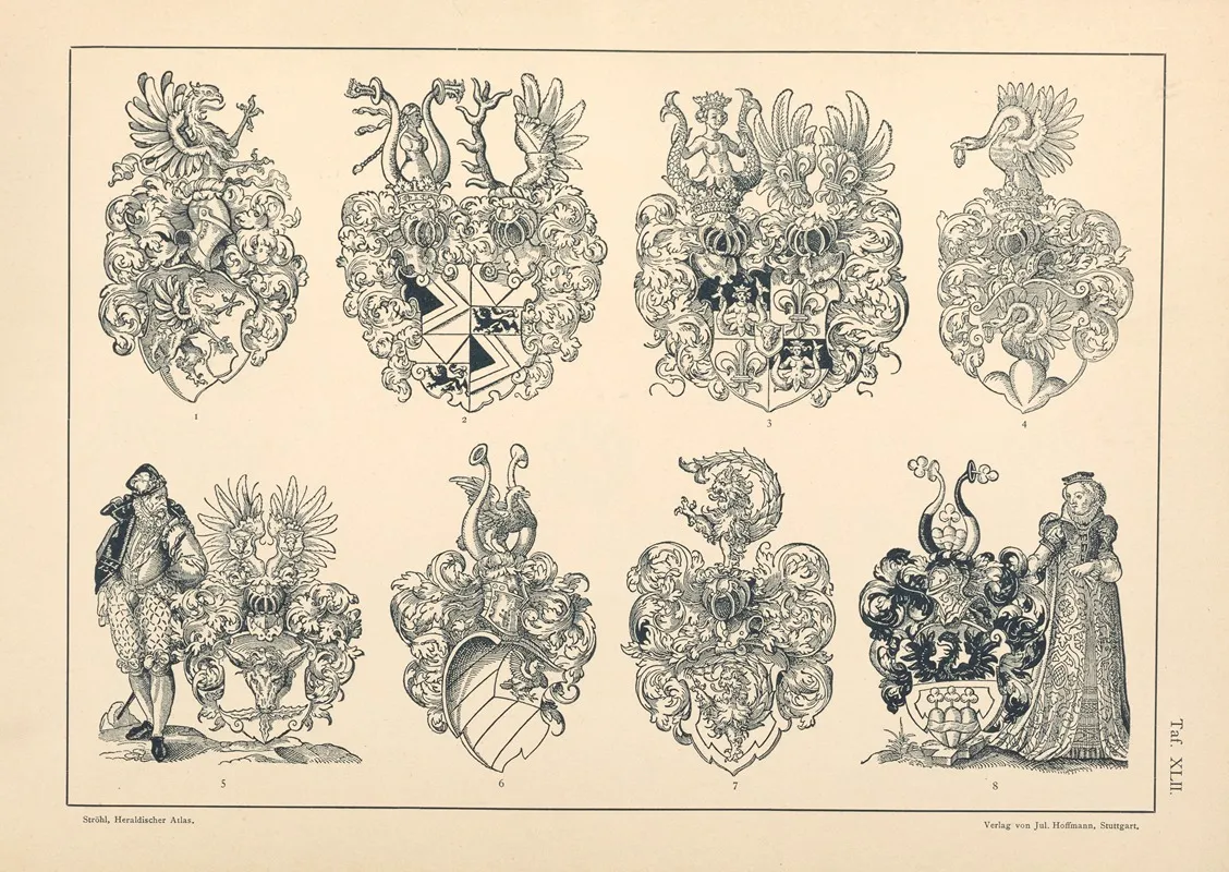 Heraldischer Atlas Pl 38 Wall Art by Hugo Gerhard Ströhl - High-Resolution Digital Print