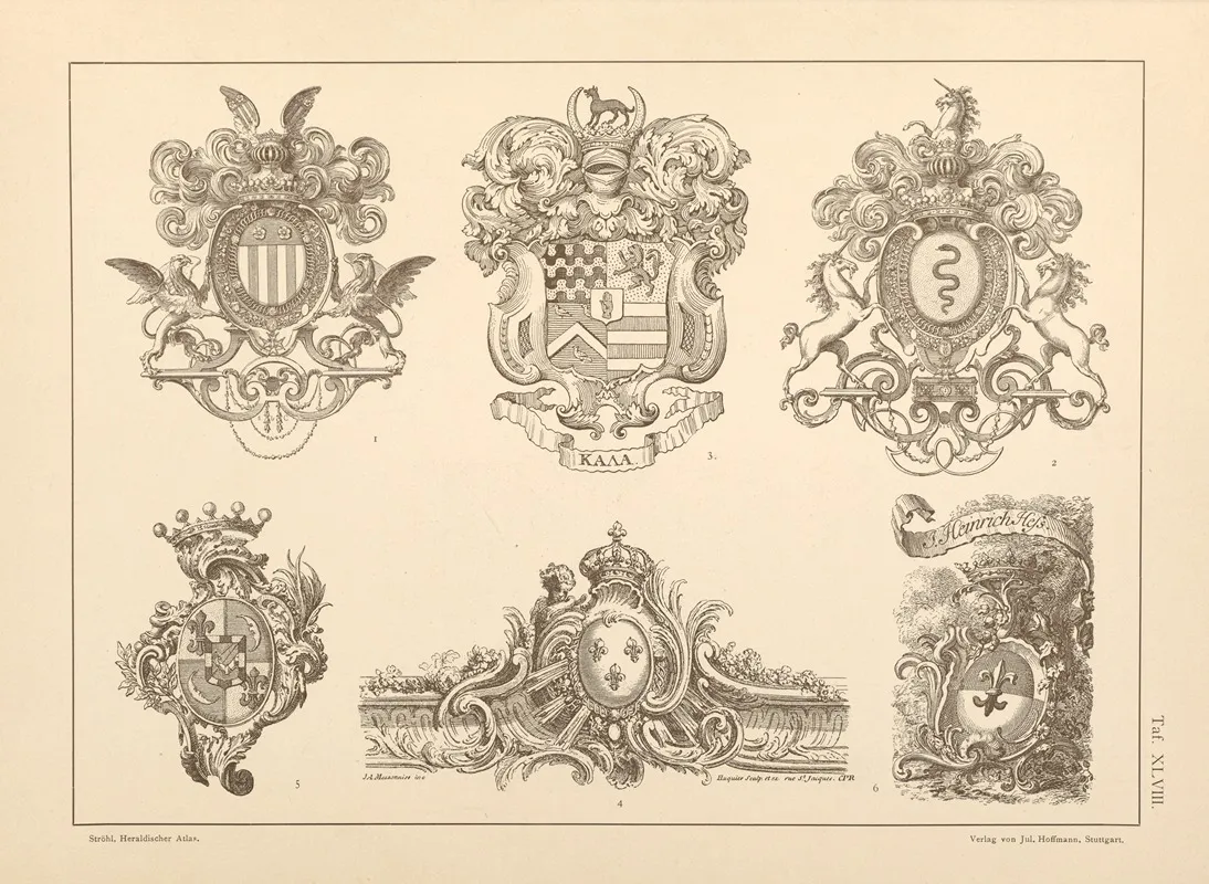 Heraldischer Atlas Pl 44 Wall Art by Hugo Gerhard Ströhl - High-Resolution Digital Print