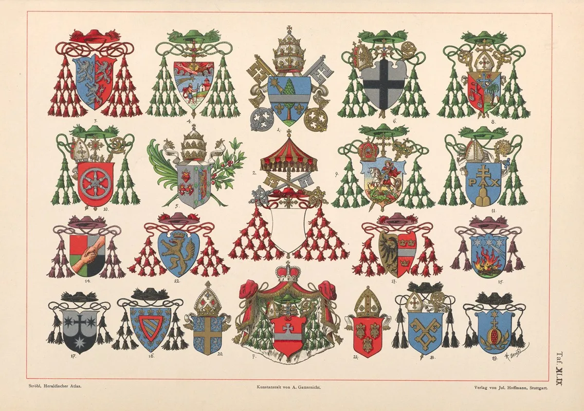 Heraldischer Atlas Pl 45 Wall Art by Hugo Gerhard Ströhl - High-Resolution Digital Print