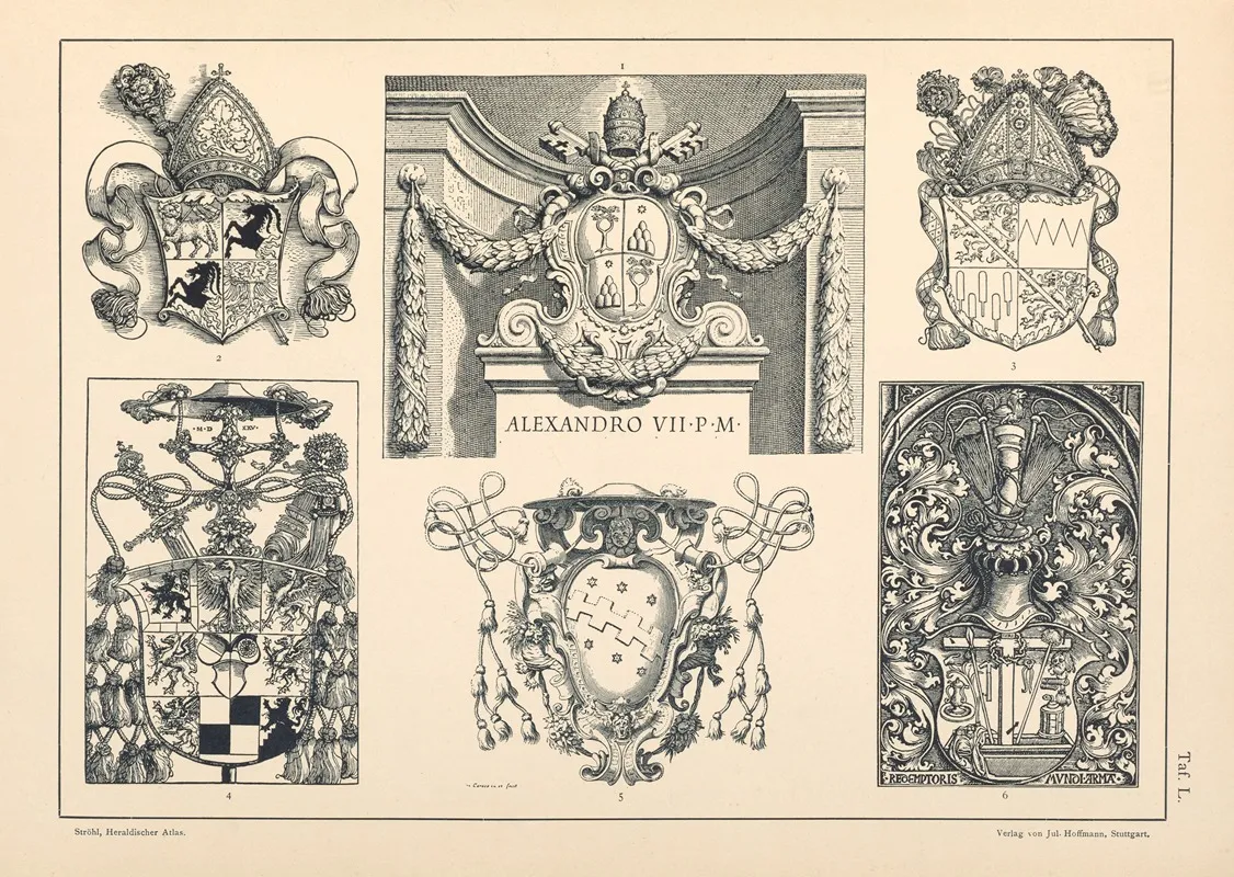Heraldischer Atlas Pl 46 Wall Art by Hugo Gerhard Ströhl - High-Resolution Digital Print