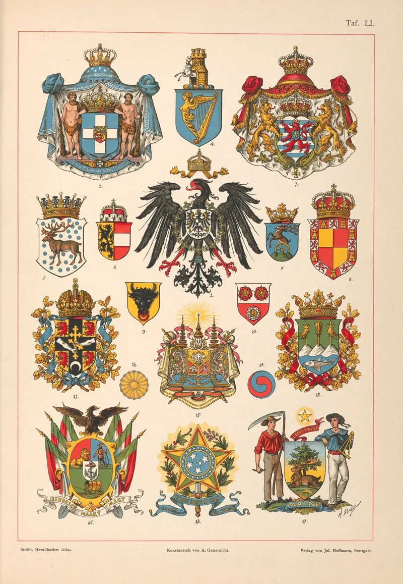 Heraldischer Atlas Pl 47 Wall Art by Hugo Gerhard Ströhl - High-Resolution Digital Print