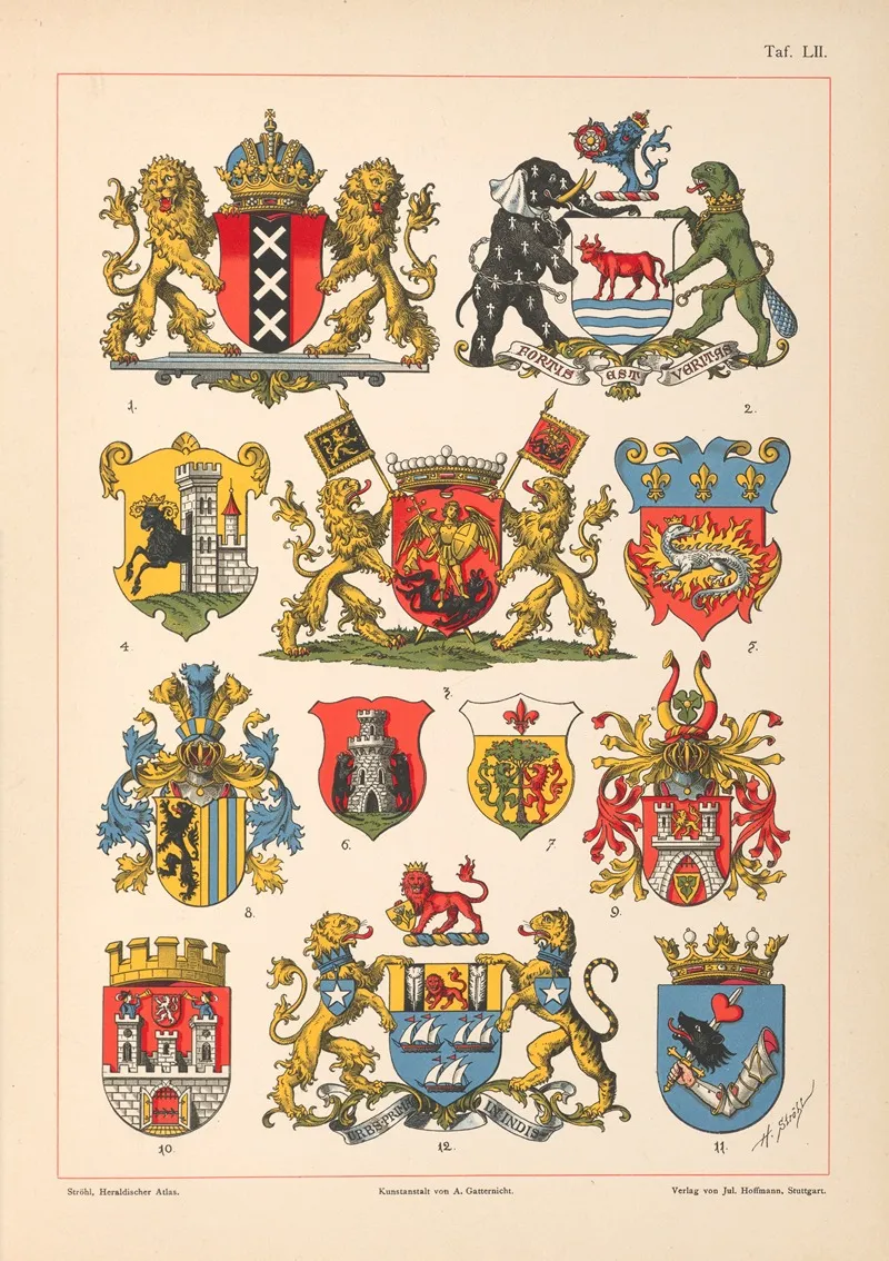 Heraldischer Atlas Pl 48 Wall Art by Hugo Gerhard Ströhl - High-Resolution Digital Print