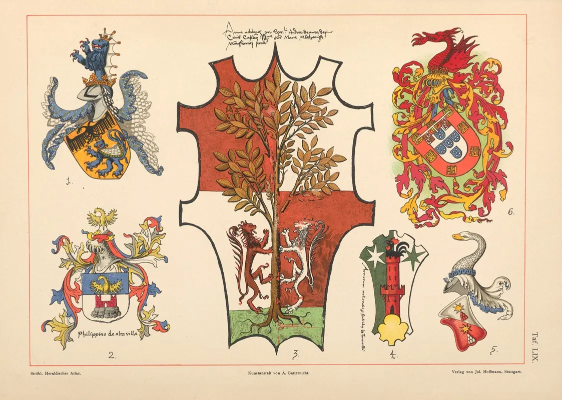 Heraldischer Atlas Pl 54 Wall Art by Hugo Gerhard Ströhl - High-Resolution Digital Print
