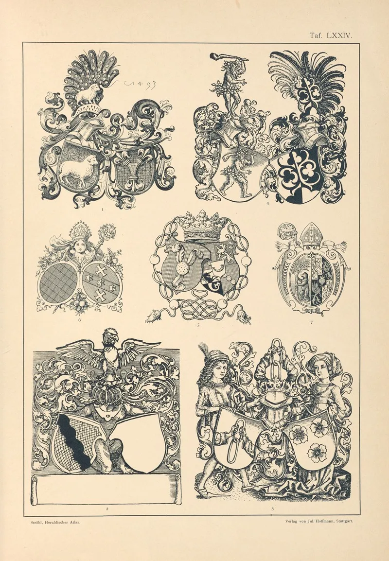 Heraldischer Atlas Pl 62 Wall Art by Hugo Gerhard Ströhl - High-Resolution Digital Print