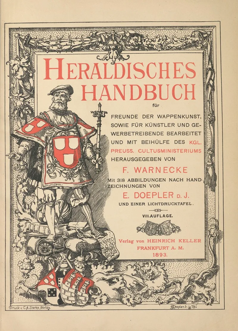 Heraldischer Handbuch Fur Freunde Der Wappenkunst Pl 01 Wall Art by Emil Doepler - High-Resolution Digital Print