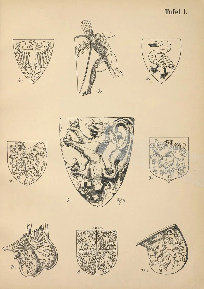 Heraldischer Handbuch Fur Freunde Der Wappenkunst Pl 02 Wall Art by Emil Doepler - High-Resolution Digital Print