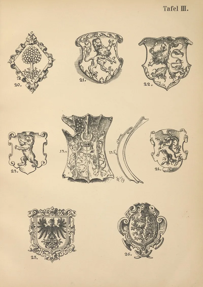 Heraldischer Handbuch Fur Freunde Der Wappenkunst Pl 03 Wall Art by Emil Doepler - High-Resolution Digital Print