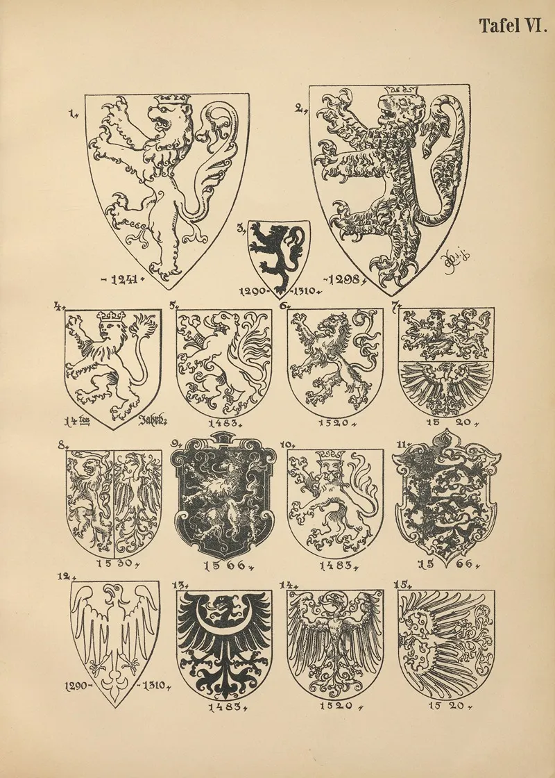 Heraldischer Handbuch Fur Freunde Der Wappenkunst Pl 06 Wall Art by Emil Doepler - High-Resolution Digital Print
