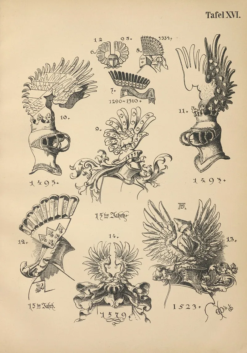 Heraldischer Handbuch Fur Freunde Der Wappenkunst Pl 15 Wall Art by Emil Doepler - High-Resolution Digital Print
