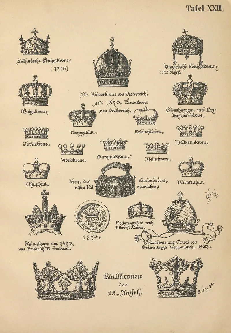 Heraldischer Handbuch Fur Freunde Der Wappenkunst Pl 22 Wall Art by Emil Doepler - High-Resolution Digital Print