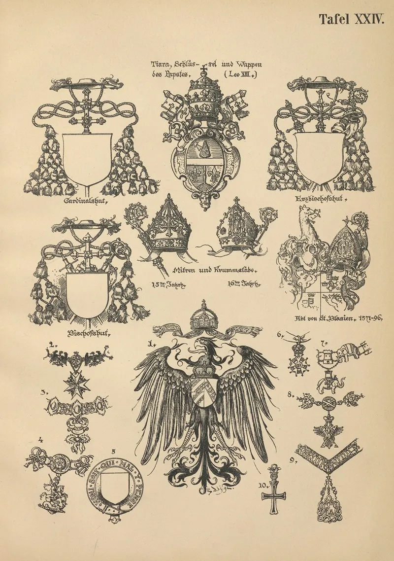 Heraldischer Handbuch Fur Freunde Der Wappenkunst Pl 23 Wall Art by Emil Doepler - High-Resolution Digital Print