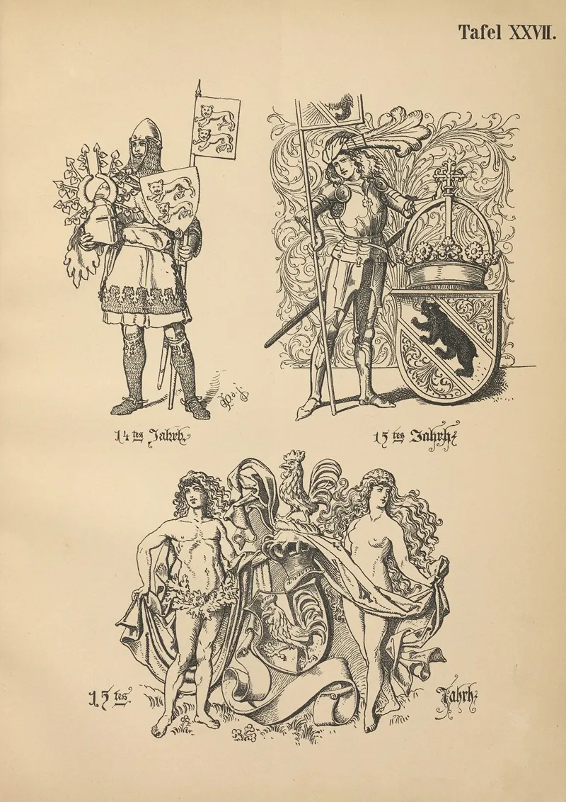 Heraldischer Handbuch Fur Freunde Der Wappenkunst Pl 26 Wall Art by Emil Doepler - High-Resolution Digital Print