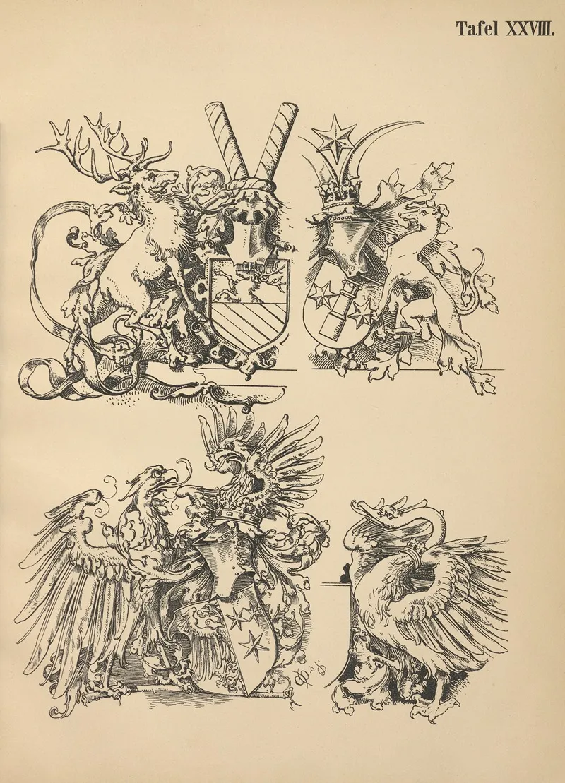 Heraldischer Handbuch Fur Freunde Der Wappenkunst Pl 27 Wall Art by Emil Doepler - High-Resolution Digital Print