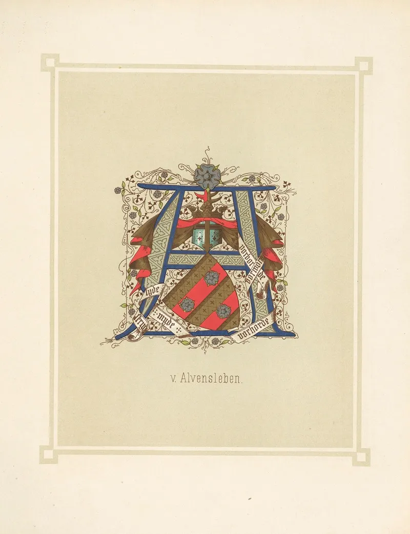 Heraldisches Alphabet Pl 02 Wall Art by Adolf Matthias Hildebrandt - High-Resolution Digital Print