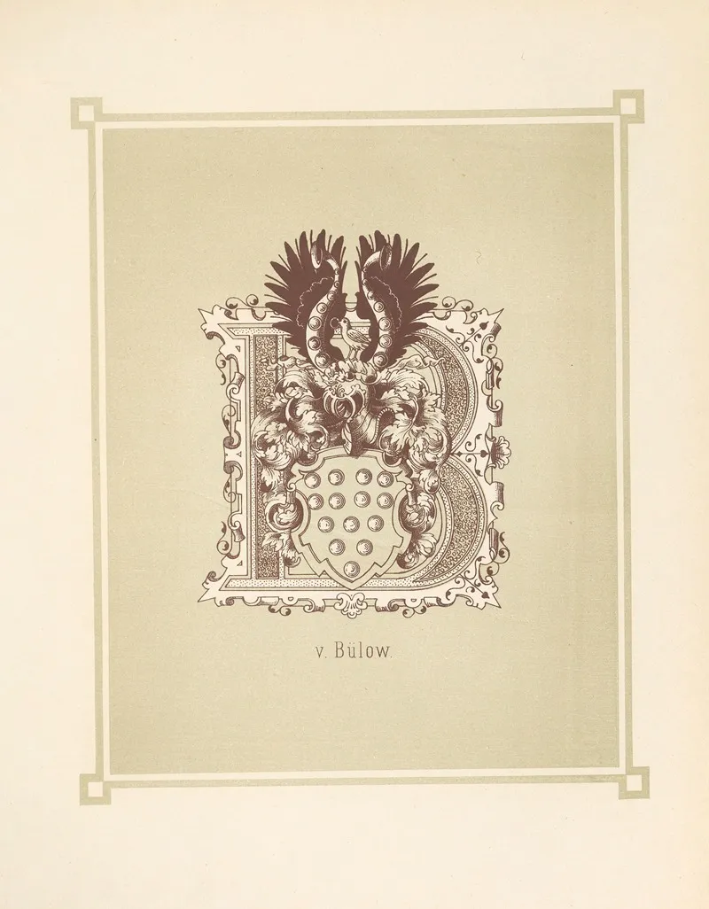 Heraldisches Alphabet Pl 03 Wall Art by Adolf Matthias Hildebrandt - High-Resolution Digital Print