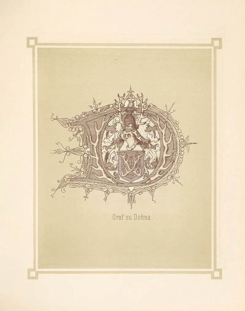 Heraldisches Alphabet Pl 05 Wall Art by Adolf Matthias Hildebrandt - High-Resolution Digital Print