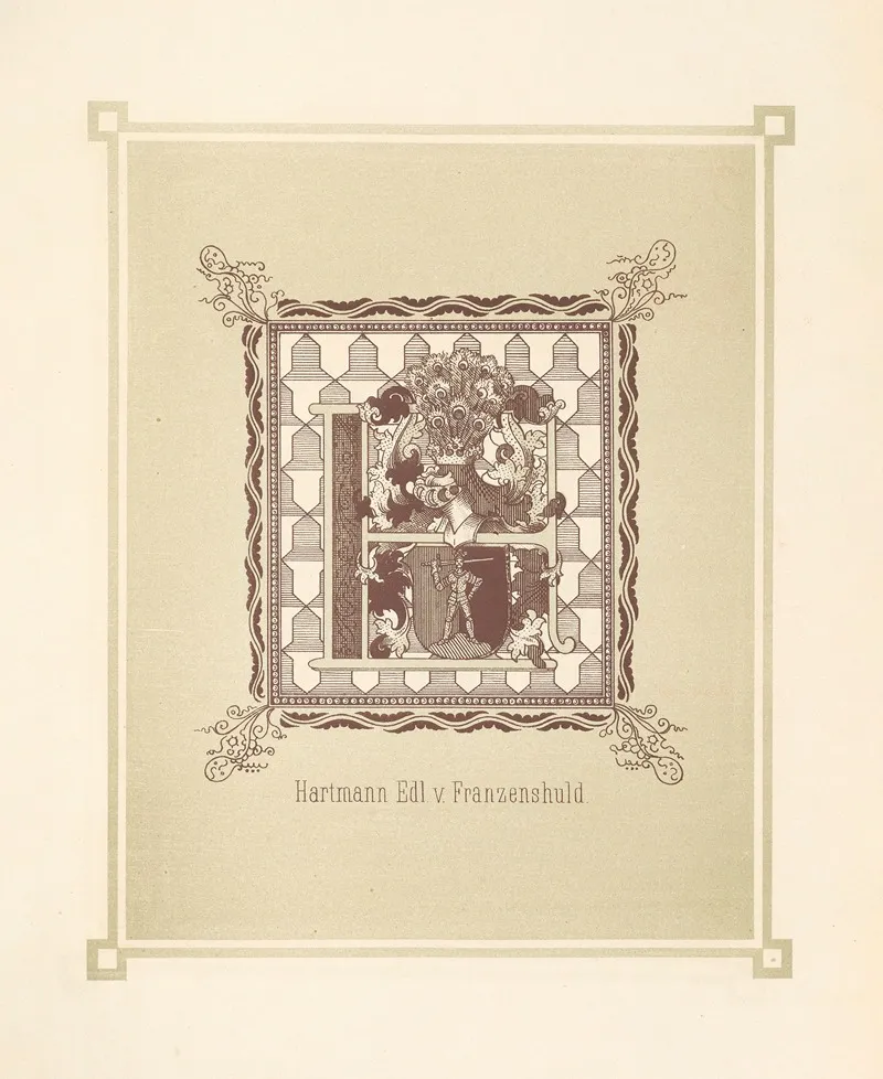 Heraldisches Alphabet Pl 07 Wall Art by Adolf Matthias Hildebrandt - High-Resolution Digital Print