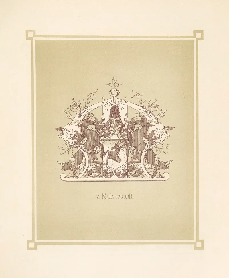 Heraldisches Alphabet Pl 13 Wall Art by Adolf Matthias Hildebrandt - High-Resolution Digital Print