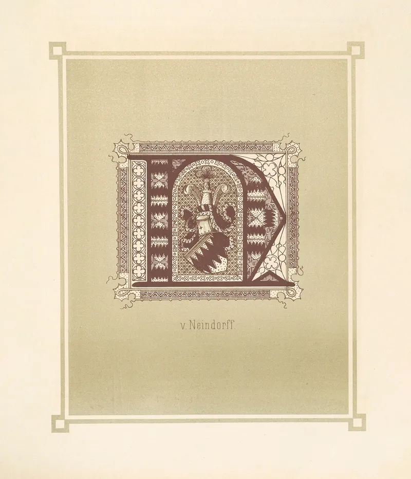 Heraldisches Alphabet Pl 14 Wall Art by Adolf Matthias Hildebrandt - High-Resolution Digital Print