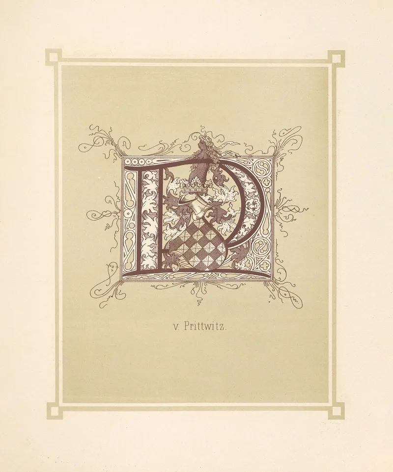 Heraldisches Alphabet Pl 16 Wall Art by Adolf Matthias Hildebrandt - High-Resolution Digital Print