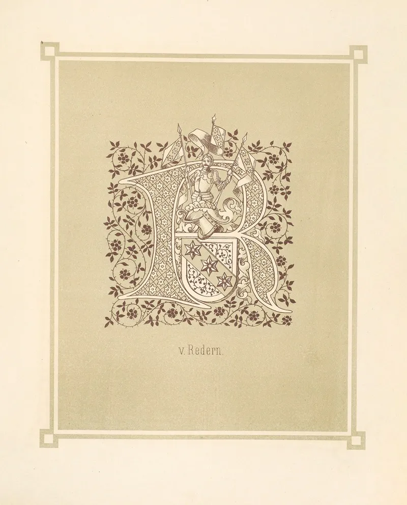 Heraldisches Alphabet Pl 18 Wall Art by Adolf Matthias Hildebrandt - High-Resolution Digital Print