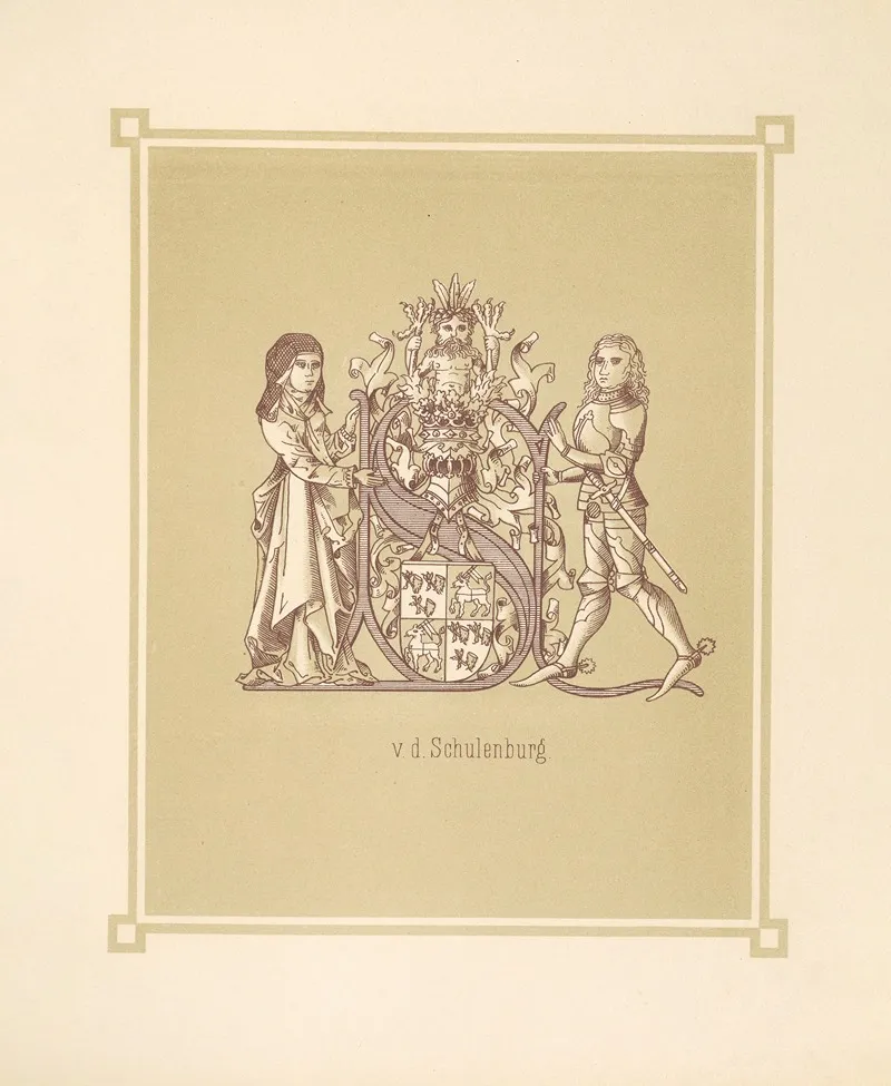 Heraldisches Alphabet Pl 19 Wall Art by Adolf Matthias Hildebrandt - High-Resolution Digital Print
