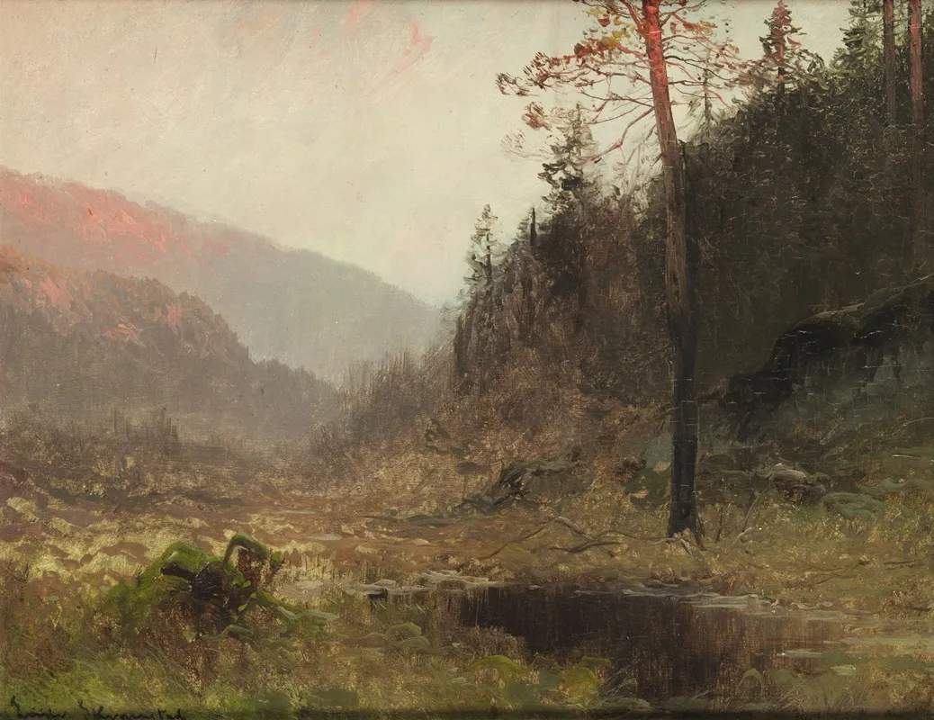Herbstlandschaft Im Abendlicht Wall Art by Ludvig Skramstad - High-Resolution Digital Print