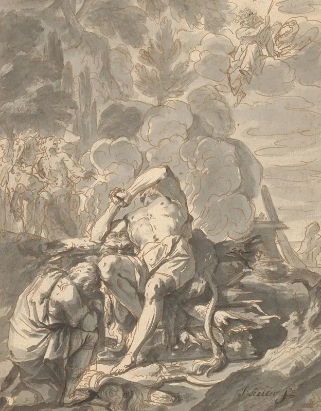 Hercules On The Stake Wall Art by Johann Heinrich Keller - High-Resolution Digital Print