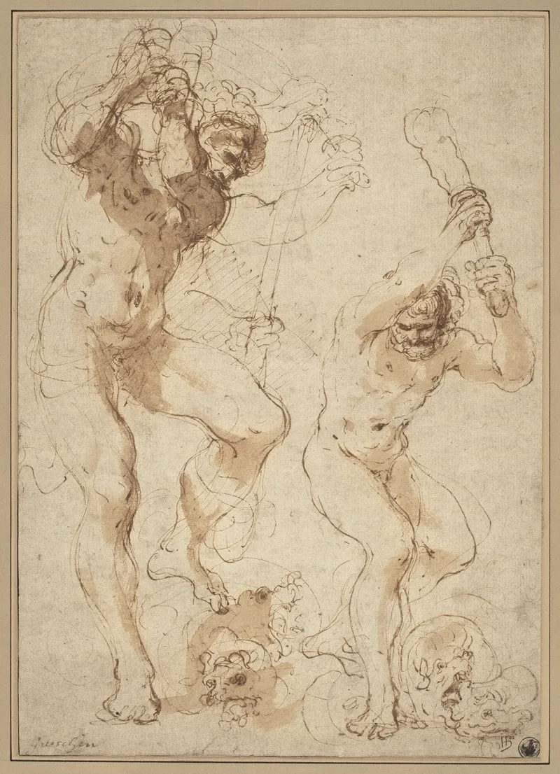 Hercules Slaying The Hydra Wall Art by Guercino - High-Resolution Digital Print