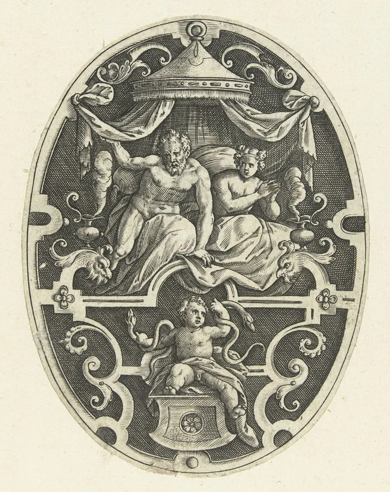 Hercules Strangles The Two Snakes In His Cradle Wall Art by Gerard de Jode - High-Resolution Digital Print