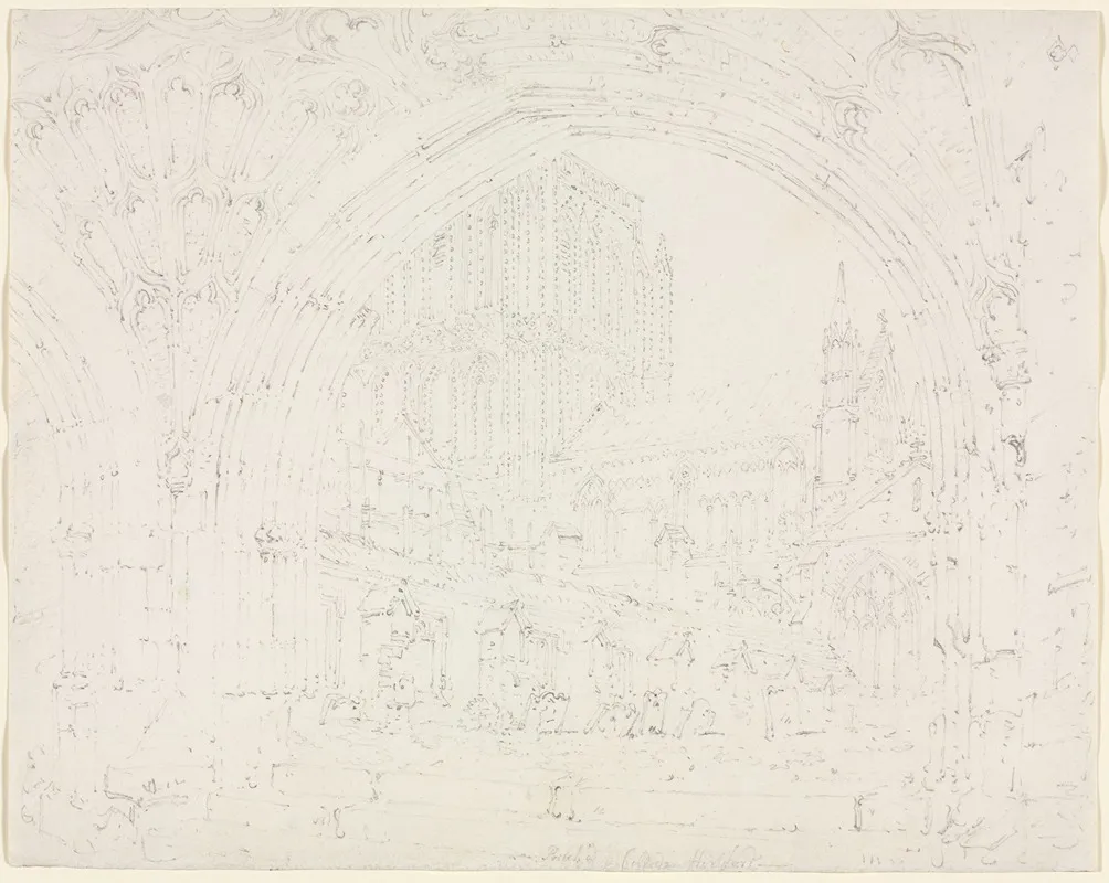 Hereford Cathedral Wall Art by Joseph Mallord William Turner - High-Resolution Digital Print