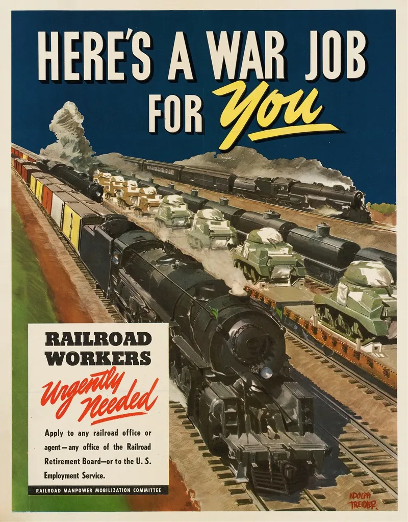 Heres A War Job For You Wall Art by Adolph Treidler - High-Resolution Digital Print