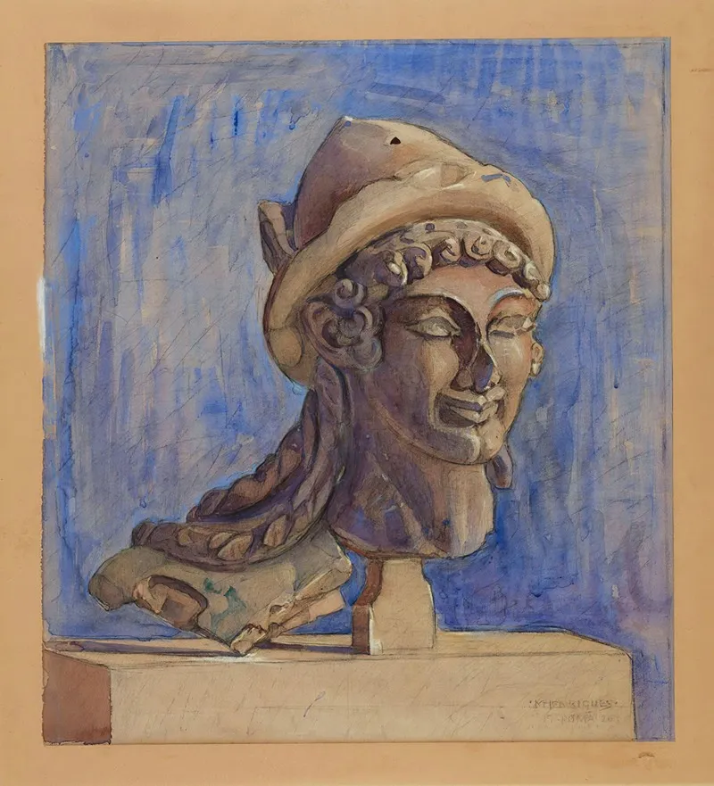 Hermes Hoved Fra Veji Wall Art by Marie Henriques - High-Resolution Digital Print